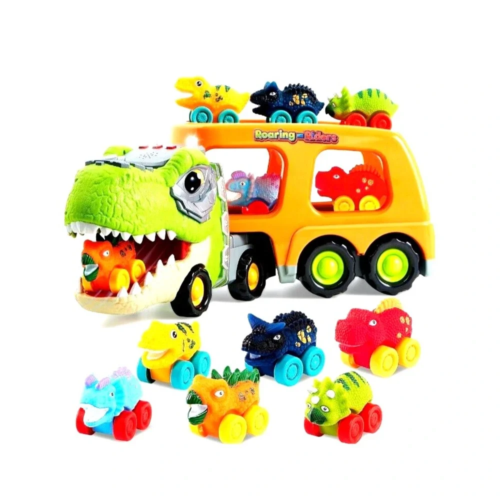 Toddler Car Toys for 1 2 3 4 Year Old Boy Birthday Gifts 5-in-1 Dinosaur Tran...